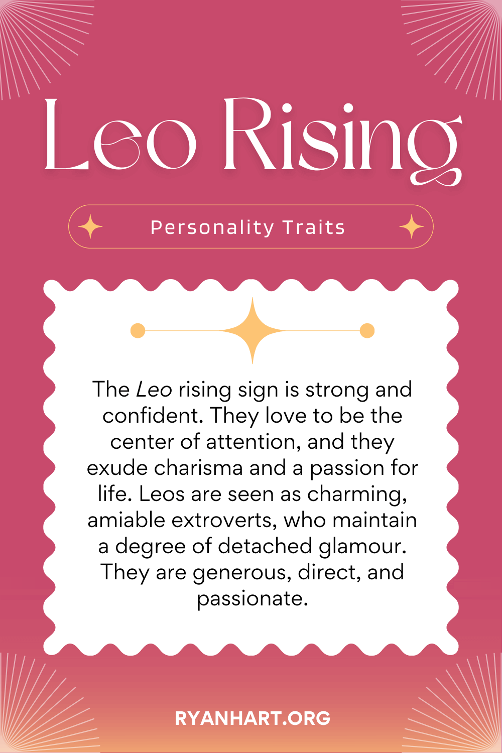 Leo Rising Ascendant Personality Traits Ryan Hart