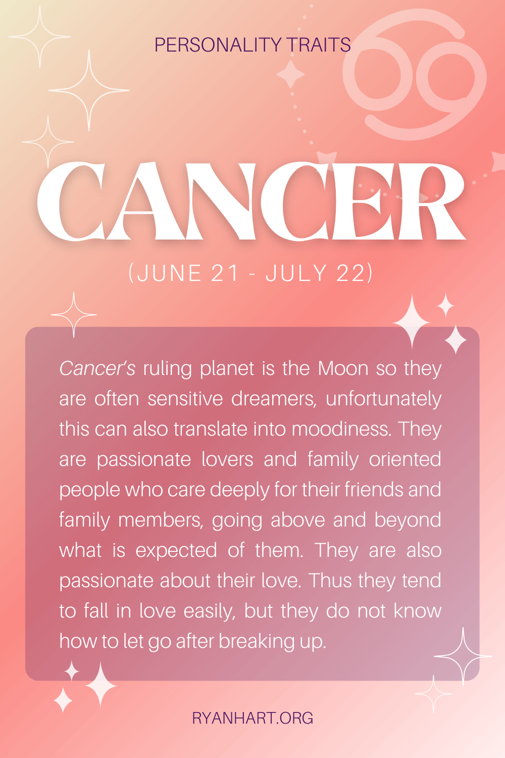 Cancer zodiac sign: Personality traits, careers, and more