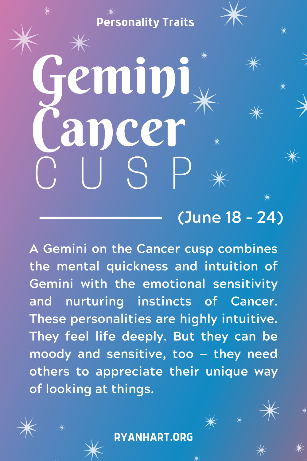 Gemini Cancer Cusp Personality Traits Ryan Hart