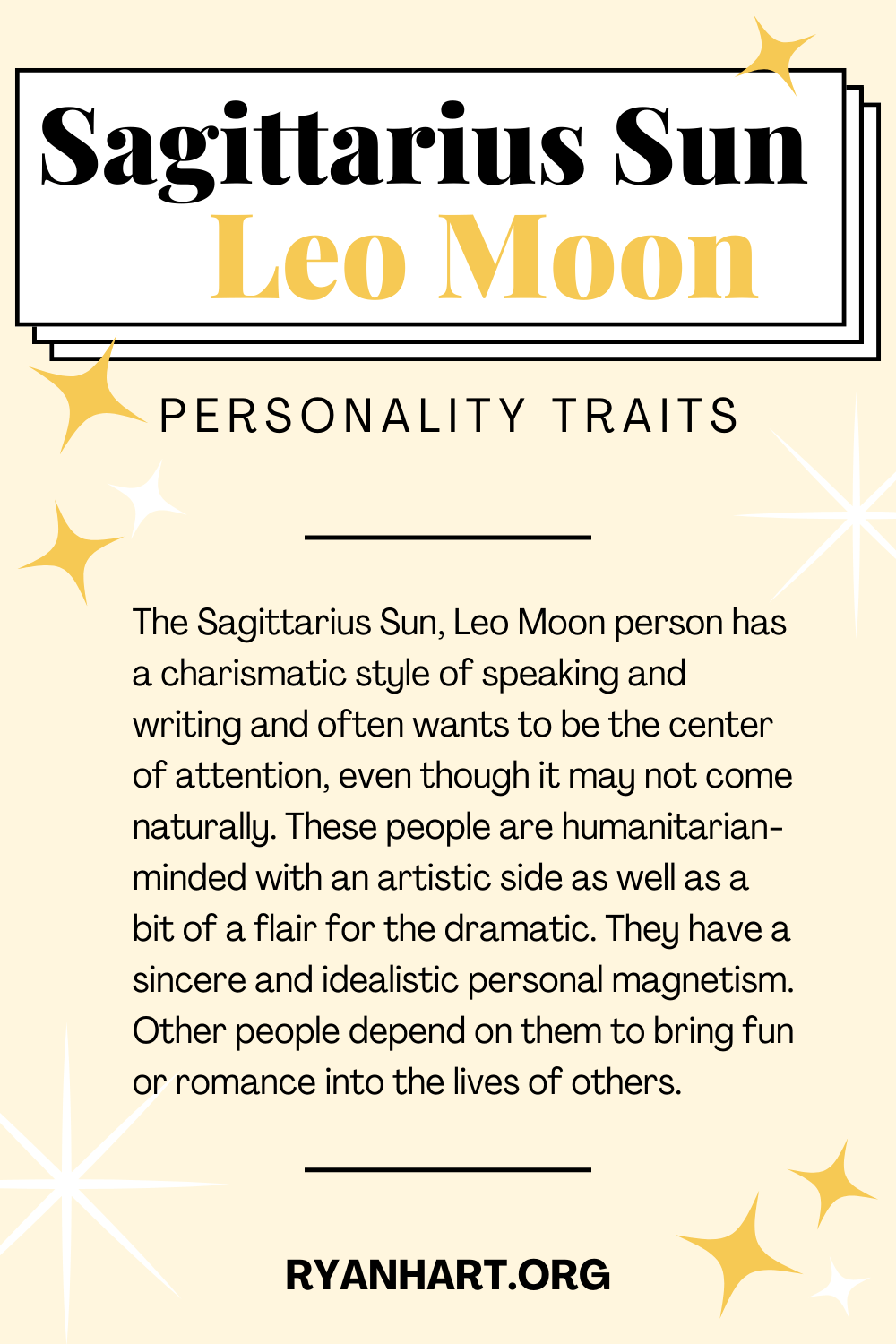 Sagittarius Sun Leo Moon Personality Traits Ryan Hart